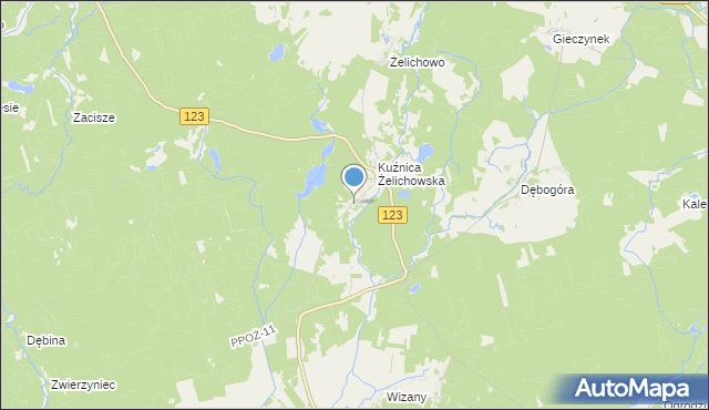 mapa Leśniczówka Radzyń, Leśniczówka Radzyń na mapie Targeo